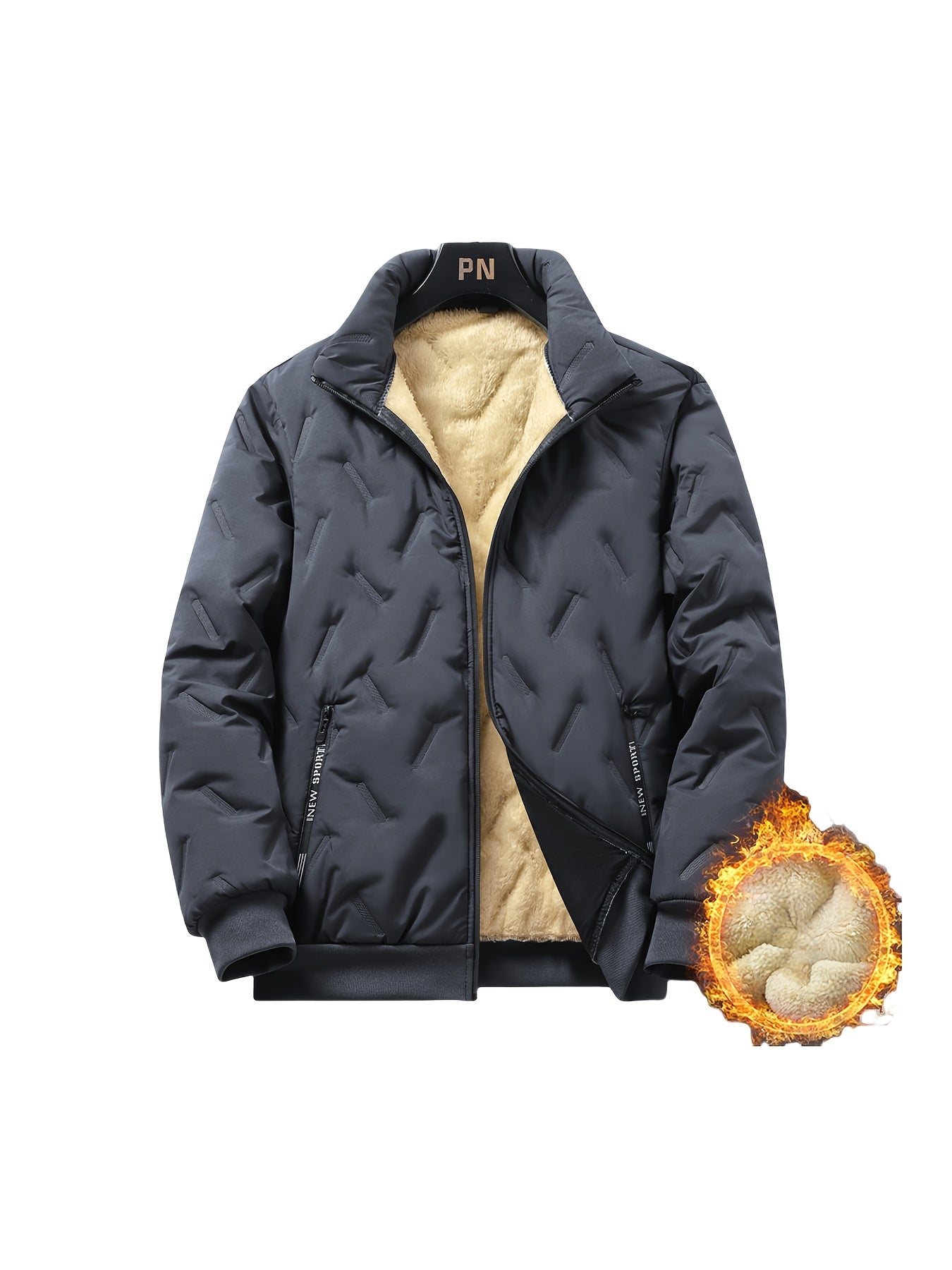 Men’s Black Fleece Winter Jacket – Warm & Minimalist