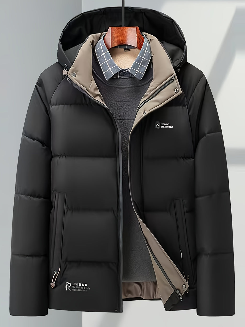 Men’s Beige Winter Hooded Coat – Warm, Stylish & Functional