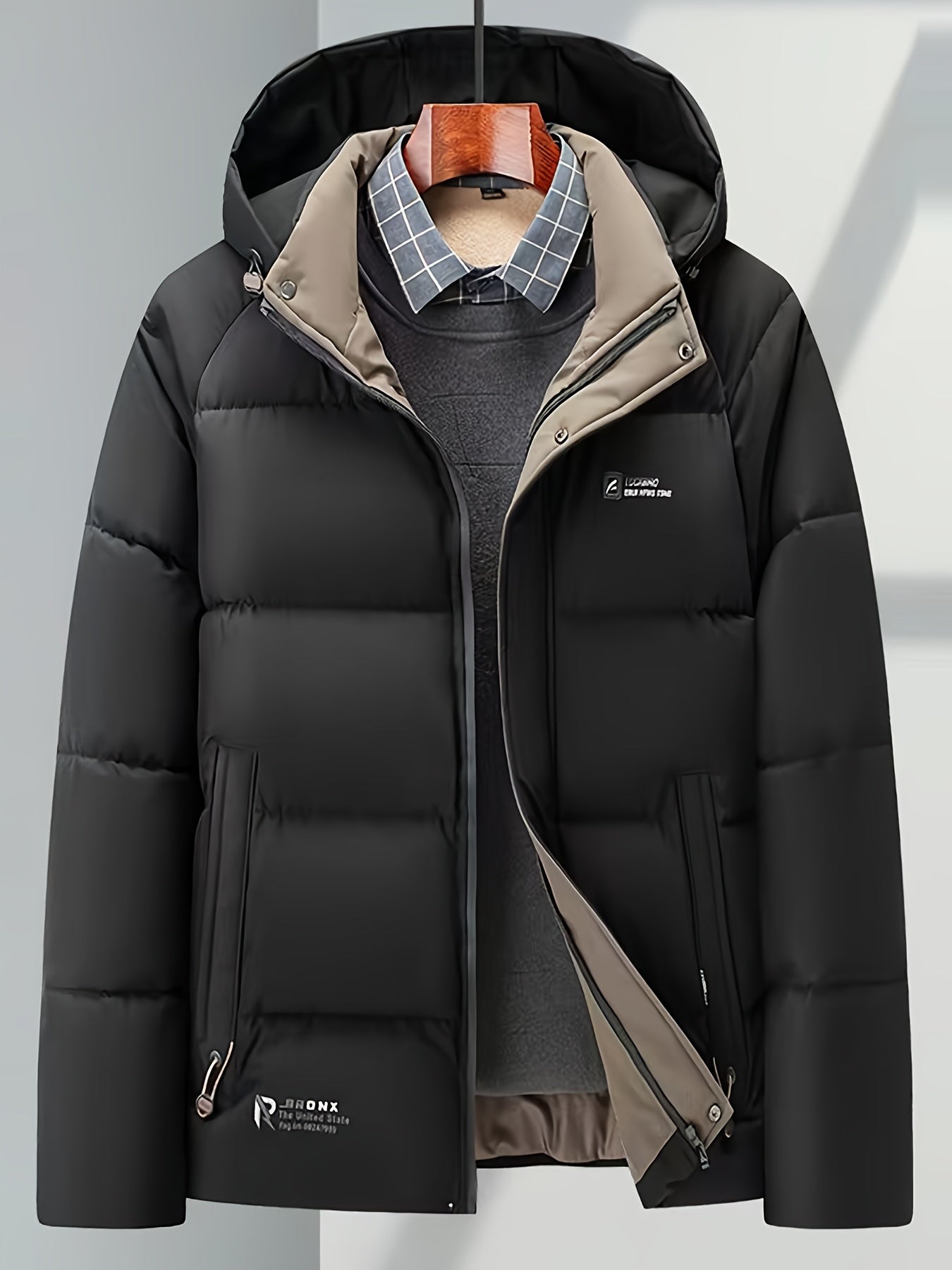 Men’s Beige Winter Hooded Coat – Warm, Stylish & Functional