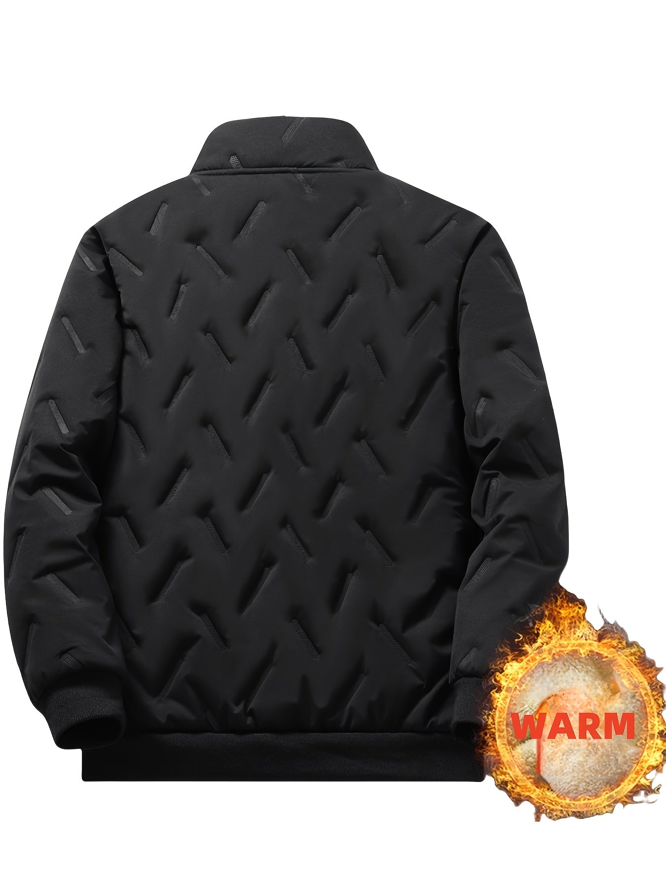Men’s Black Fleece Winter Jacket – Warm & Minimalist